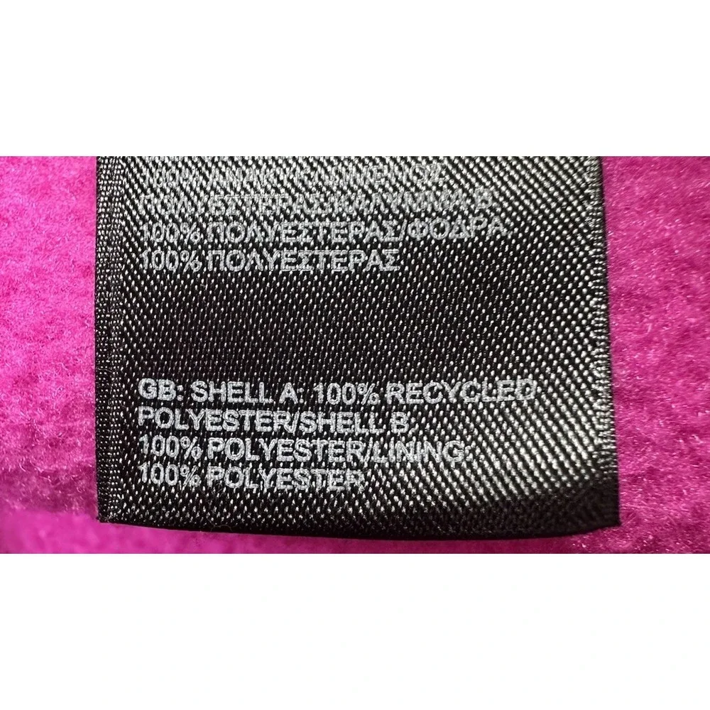 The North Face Girls Denali Jacket Pink Black White Full Zip‎ Hood XL (18)